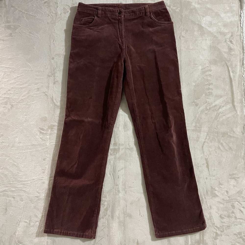 Woolrich Corduroy Pants Womens Size‎ 8 Burgundy Straight Leg Stretch Casual